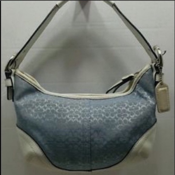 COPY - Coach baby blue logo canvas Bag - Picture 3 of 8